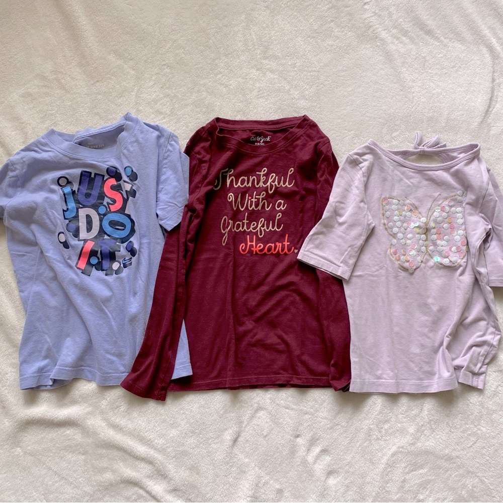 Nike, cat&jack & carter’s T-shirt bundle, size 6